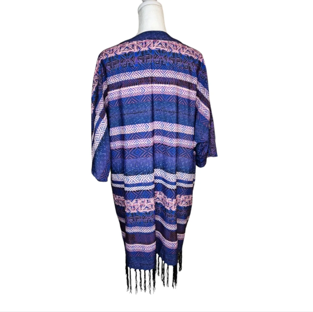 NEW Swimsuits For All Kimono Coverup Fringe Trim Size 14/16